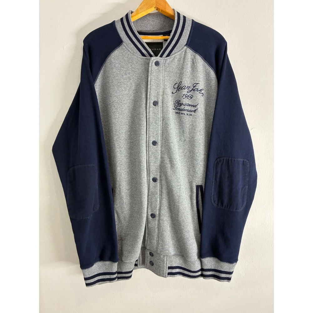 Sean John Varsity Jacket 3XL Gray Blue‎ Embroidered Menswear 1969 Registered